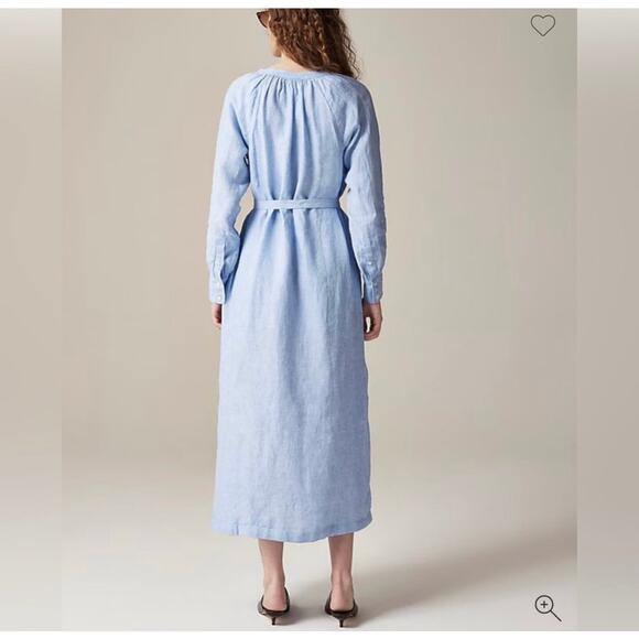 J.Crew Tall‎ Cabana dress in linen blue women’s medium tall - Picture 5 of 13
